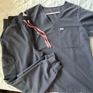 Charcoal Gray Figs Scrub Set XL Catarina LP high waist Zamora